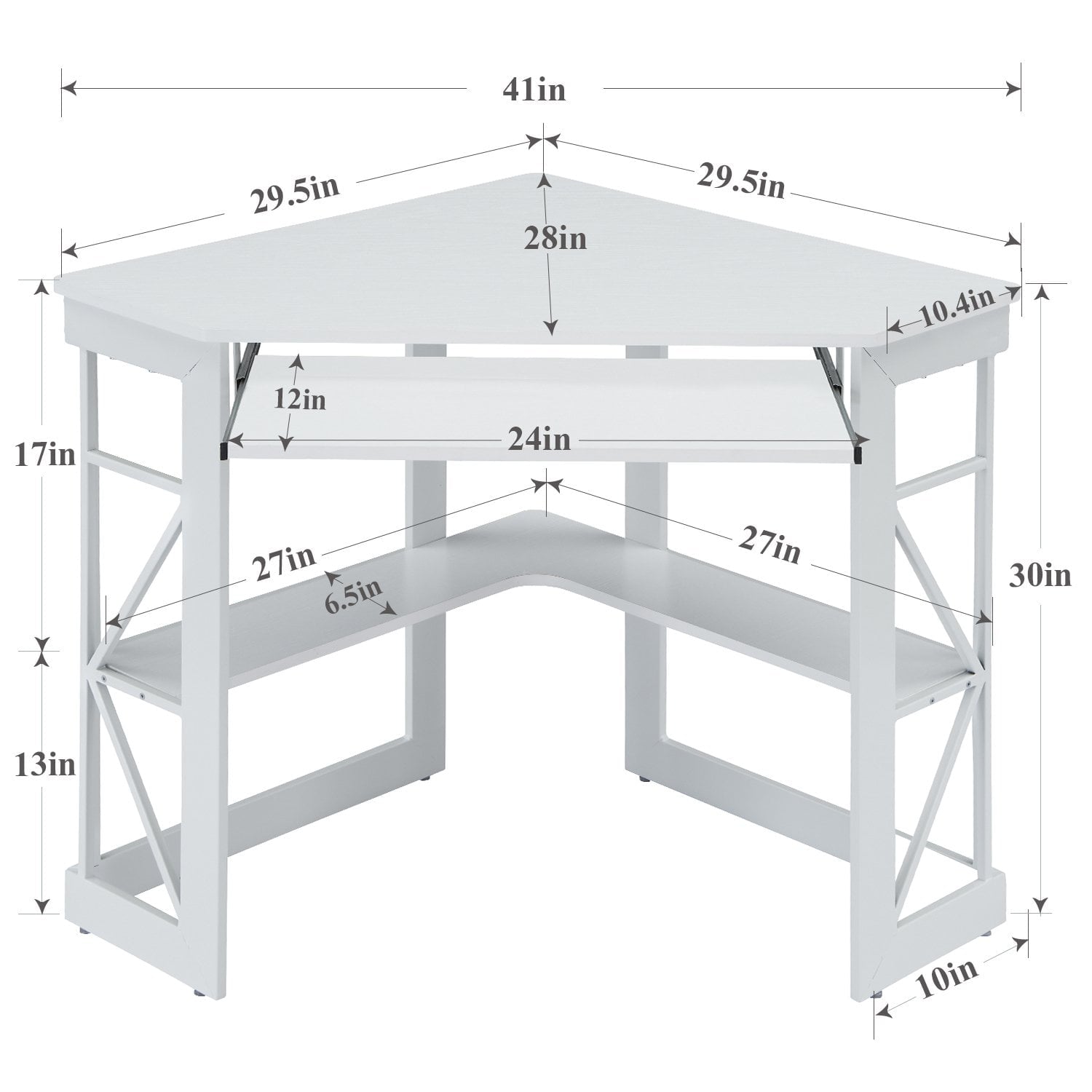 VECELO Corner Computer Desk Workstation Table for Home Office - waseeh.com