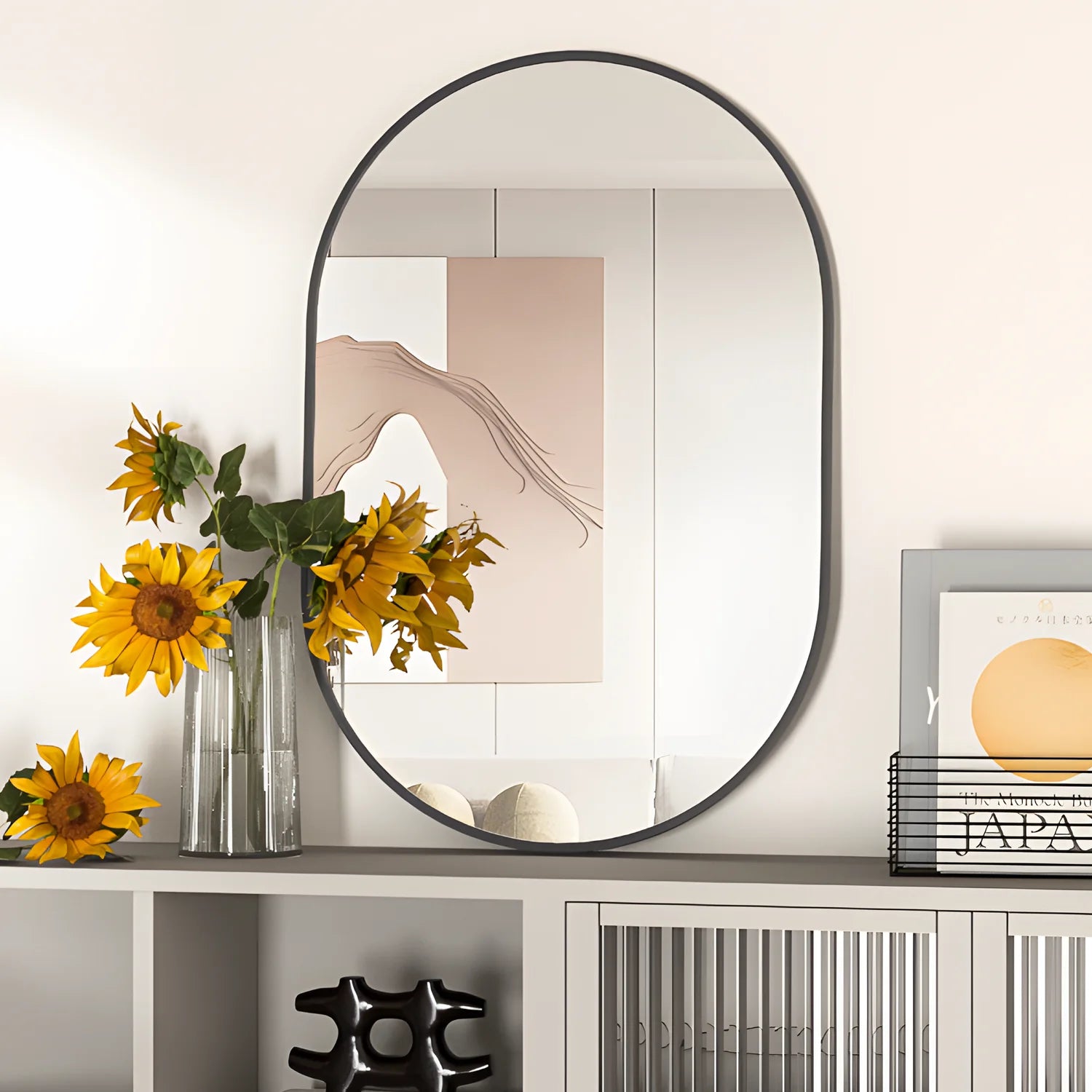 Conguiliao Oval Bathroom Bedroom Vanity Wall Mirror Decor