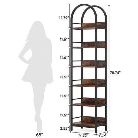 Rodeo Narrow Arched Display Shelf Bookcase Organizer Rack