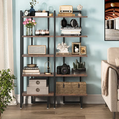 Cora Living Lounge Industrial Corner Shelf Bookcase Organizer Rack