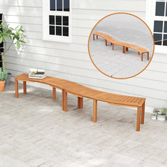 Curaiza Outdoor Curved with Slatted Seat Solid Bench