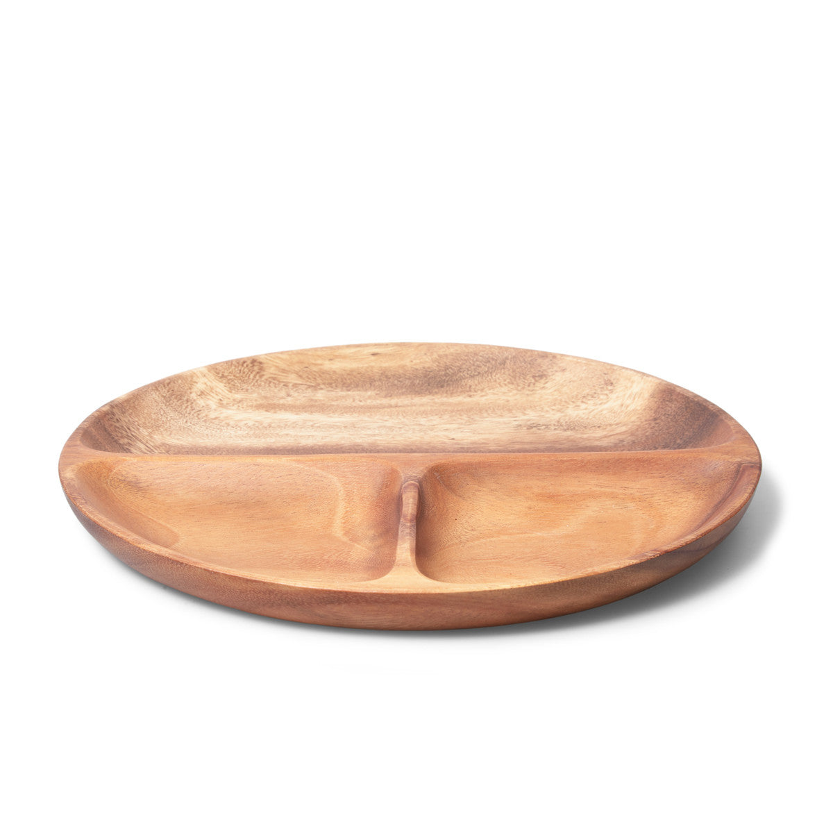 Three Section Round Wooden Platter