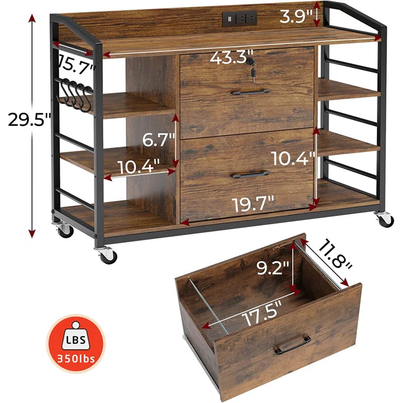 Odin Cabinet Drawer Living Bedroom Organizer Trolley