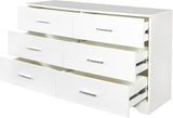 Volo White Drawer Double Dresser Living Room Organizer Cabinet Stand