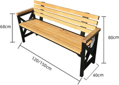 Cafier Solid Outdoor Park Lawn Garden Sturdy Bench