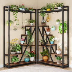 Verosan 7-Tier Plant Stand Tall Flower Plant Shelf with 5 S-Hooks