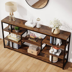 Cyber Narrow Sofa Entryway Table with Open Storage Shelves Console Table