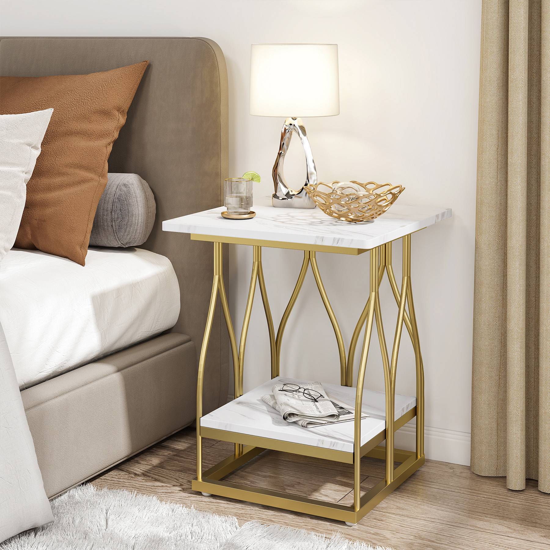 Pyrazo Living Lounge Square End Table Sofa Side Table