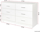 Volo White Drawer Double Dresser Living Room Organizer Cabinet Stand