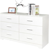 Volo White Drawer Double Dresser Living Room Organizer Cabinet Stand