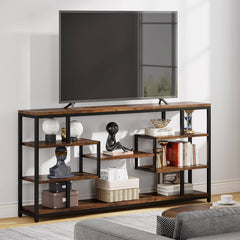 Cyber Narrow Sofa Entryway Table with Open Storage Shelves Console Table