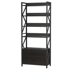 Tomers Living Lounge Bookcase Organizer Rack with 2 Drawers