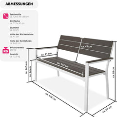 Tectake Garden Park Bench Balcony Lawn Outdoor Bench