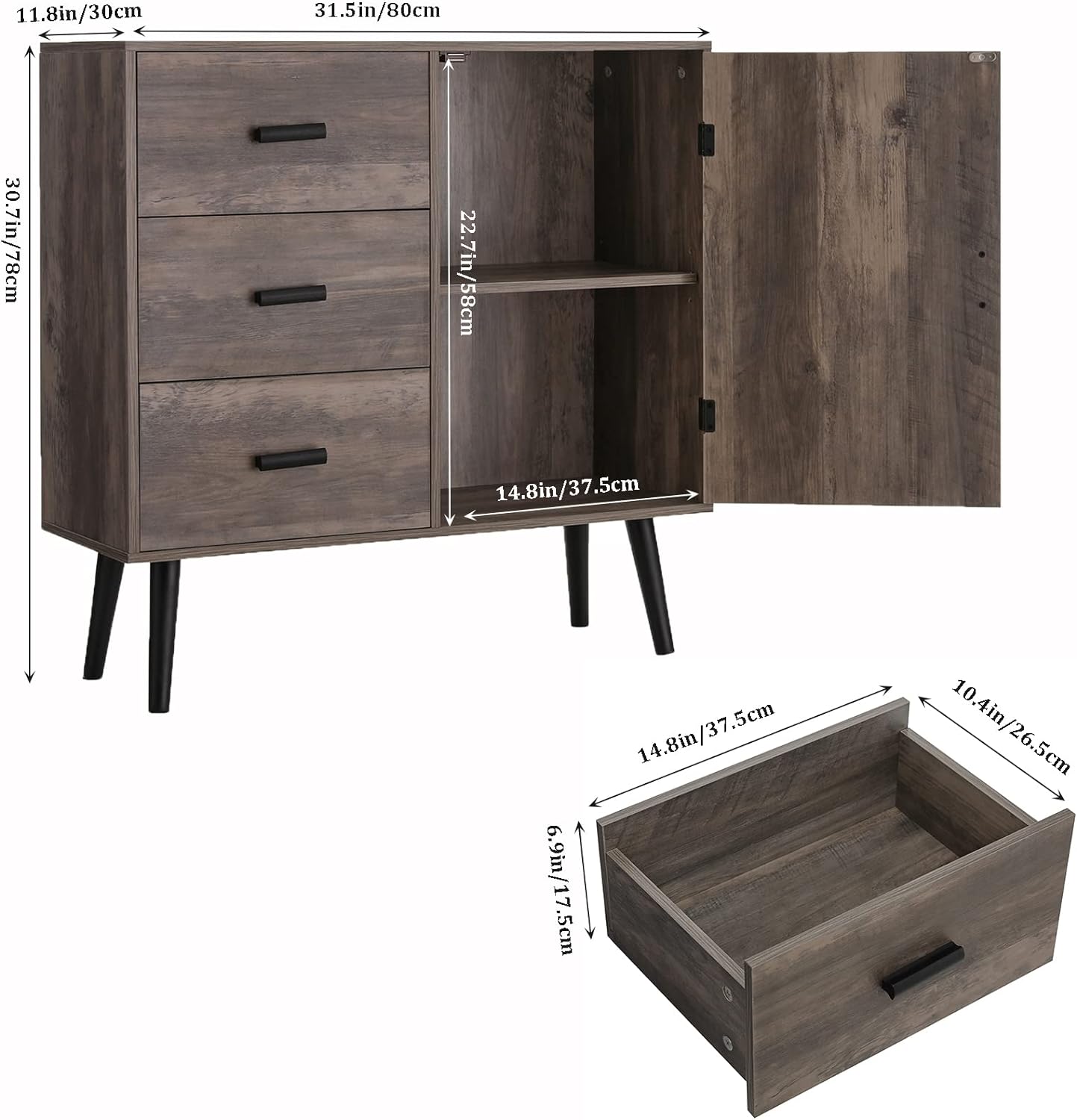 Shrewd Living Dining Bedroom Bathroom Storage Hallway Cabinet