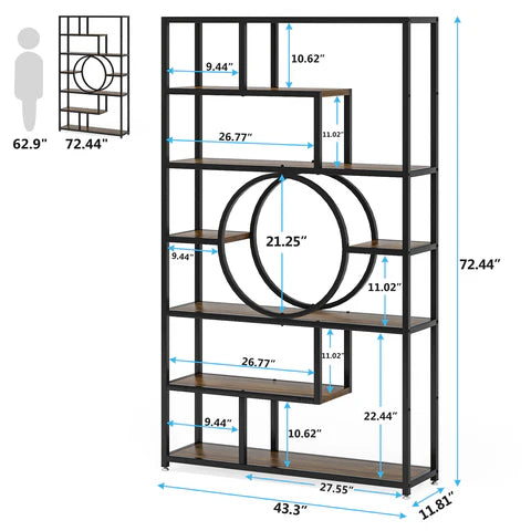 Onuzane Industrial Display Shelf Bookcase Planter Organizer Rack