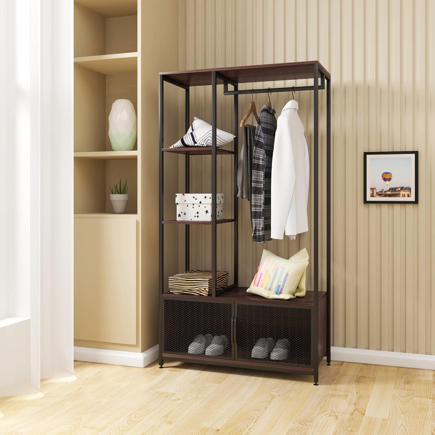 Gono Bedroom Shoes Coat Hanging Storage Rack