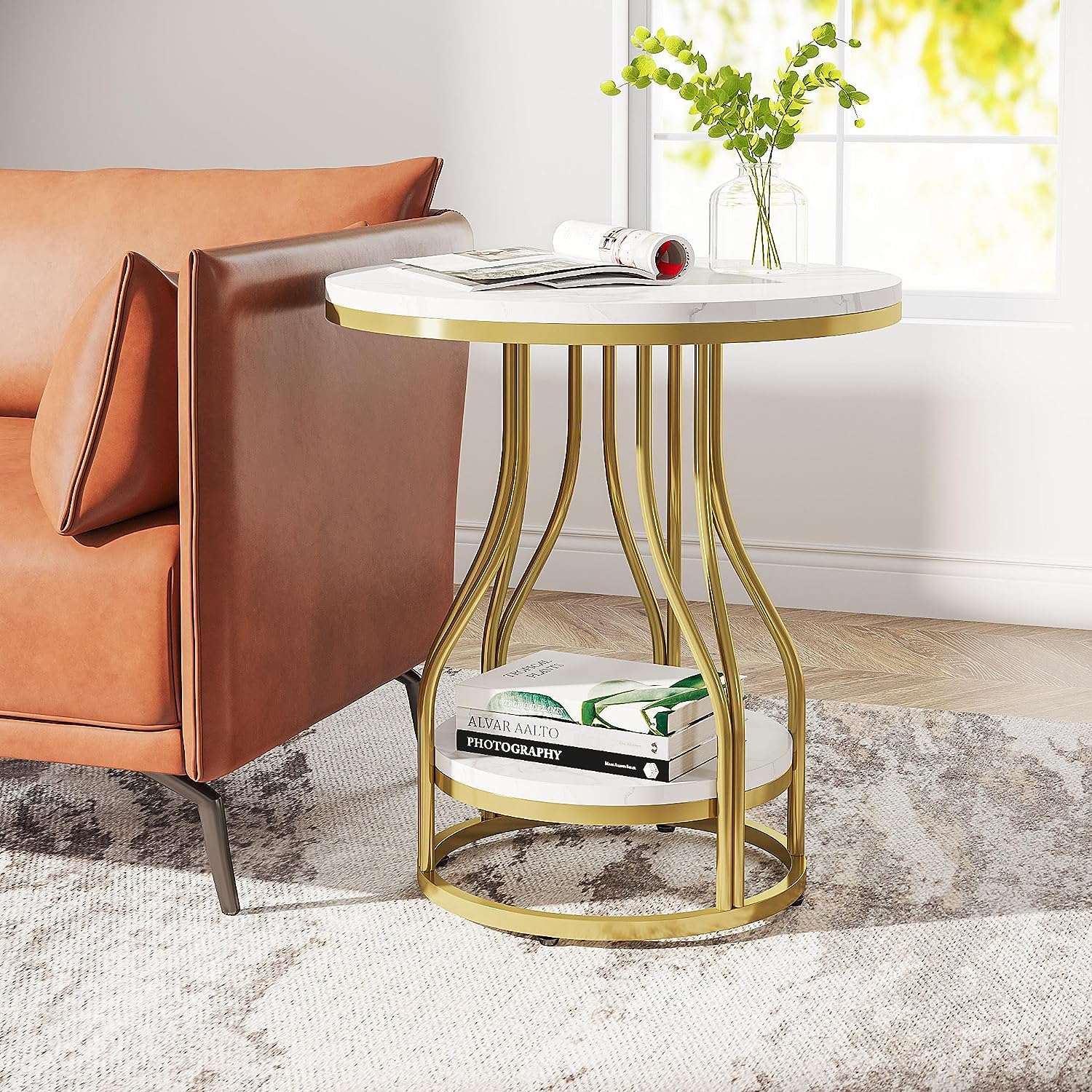 Subri Living Lounge End Table Round Sofa Side Table