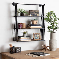 Nevin Rustic Three Tier Wall Storage and Decor - waseeh.com