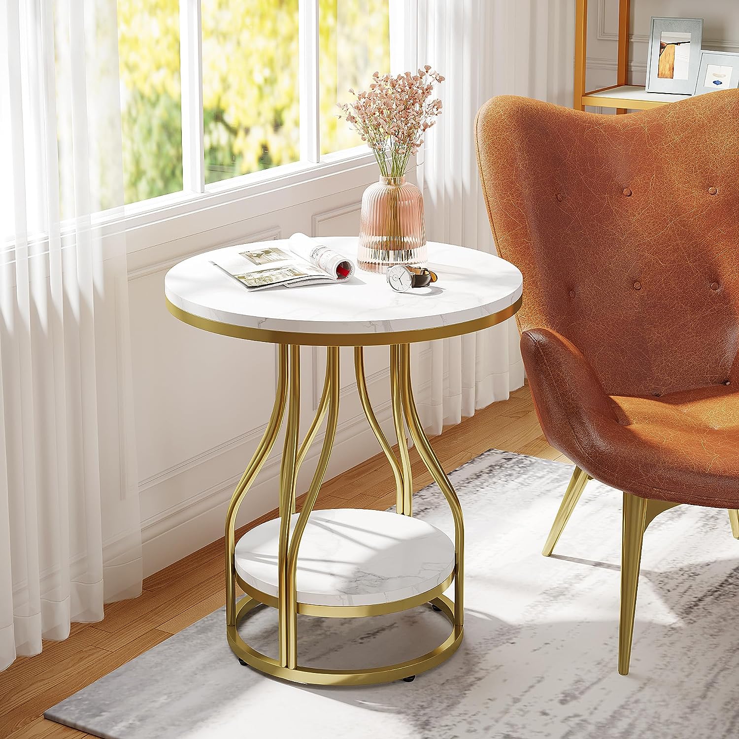 Subri Living Lounge End Table Round Sofa Side Table