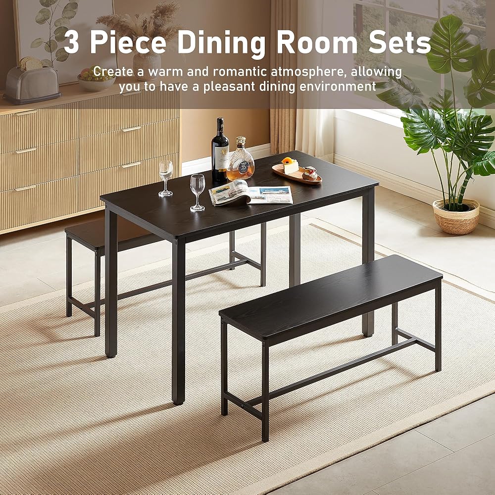 Dengage Living Dining Room Kitchen Bench Table (Set of 3)