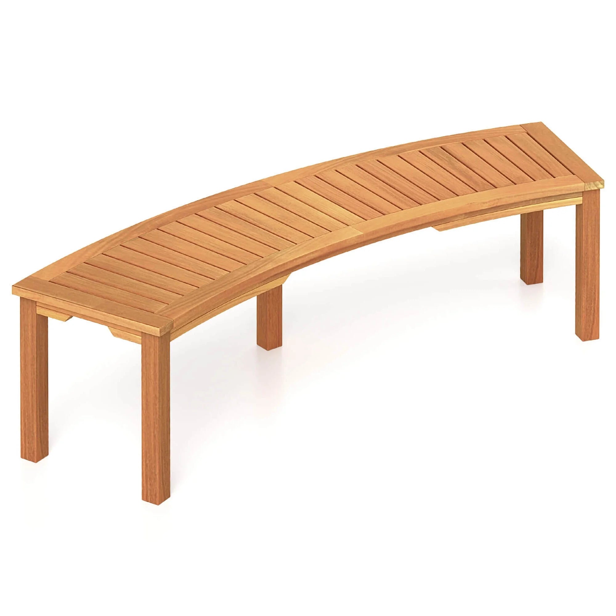 Curaiza Outdoor Curved with Slatted Seat Solid Bench