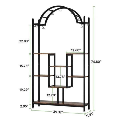 Arcolo Flower Stands with Hanging Hooks Rack