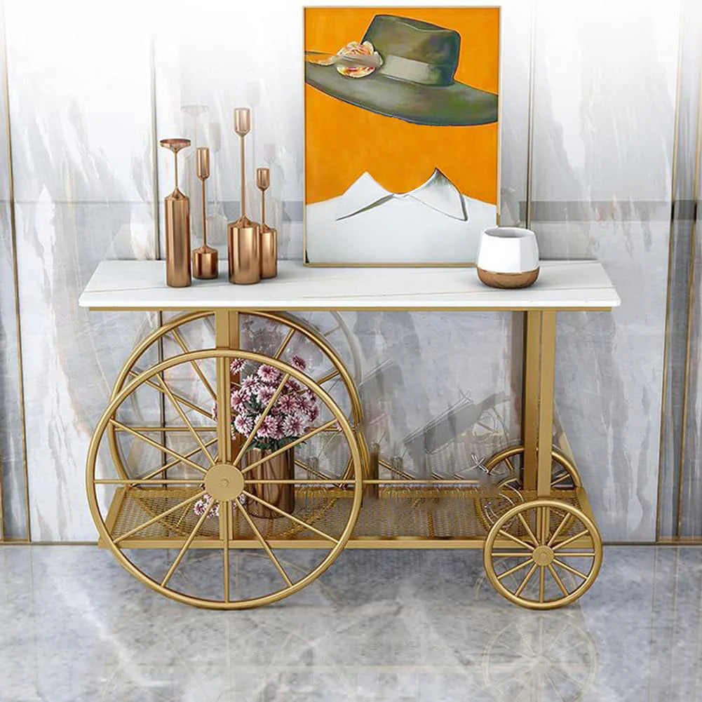 Oleo Vintage Cycle Trolley Hallway Entryway Console Table