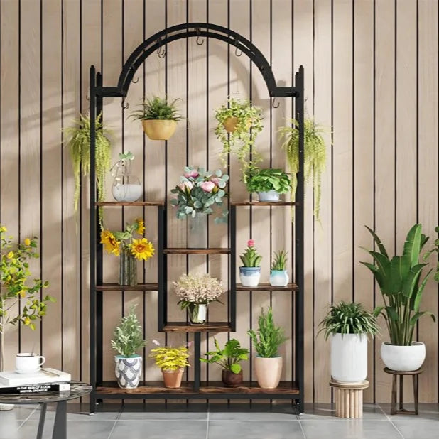 Arcolo Flower Stands with Hanging Hooks Rack