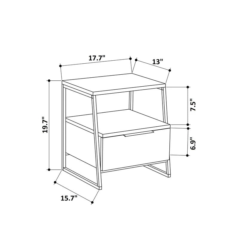 Hokku Living Lounge Sofa Bedroom Side Table