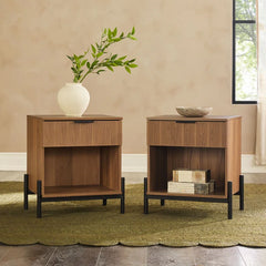 Ridvan 1-Drawer Nightstands with Open Cubby Sidetable