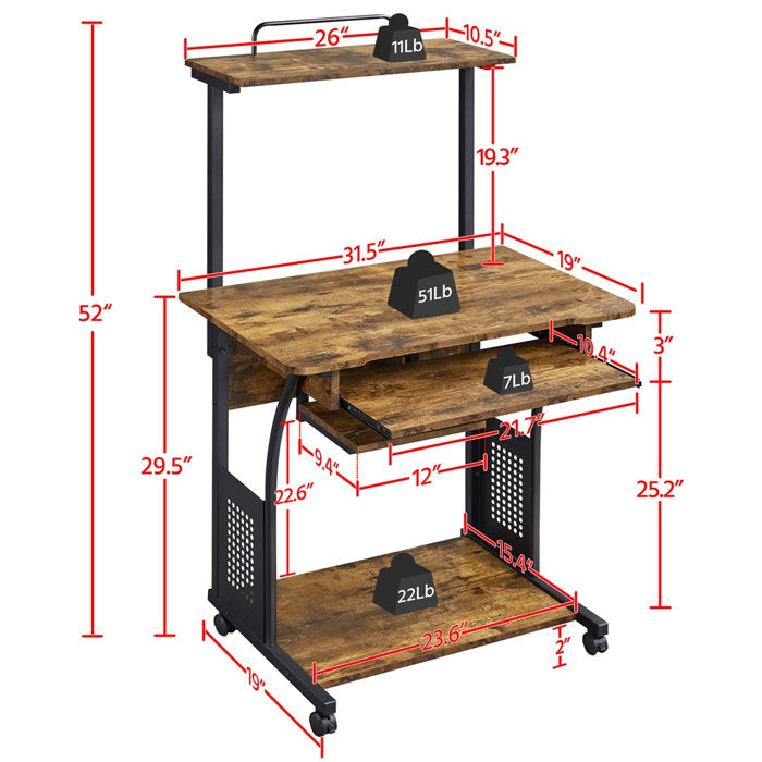 Rosita Multiple Layer Computer Desk - waseeh.com