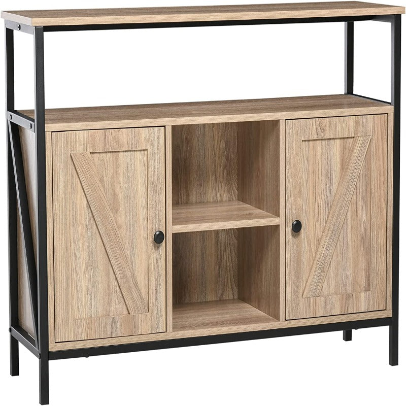 HOMCOM Industrial Style Buffet Cabinet, Kitchen Sideboard, Coffee Bar Table - waseeh.com