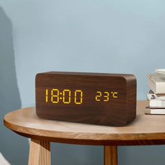 Rectangle Wooden Digital Alarm Clock - waseeh.com