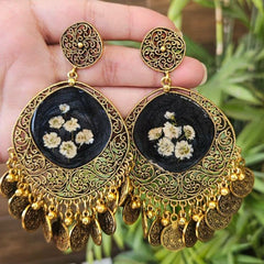 Regal Bloom Filigree Earrings (Epoxy)