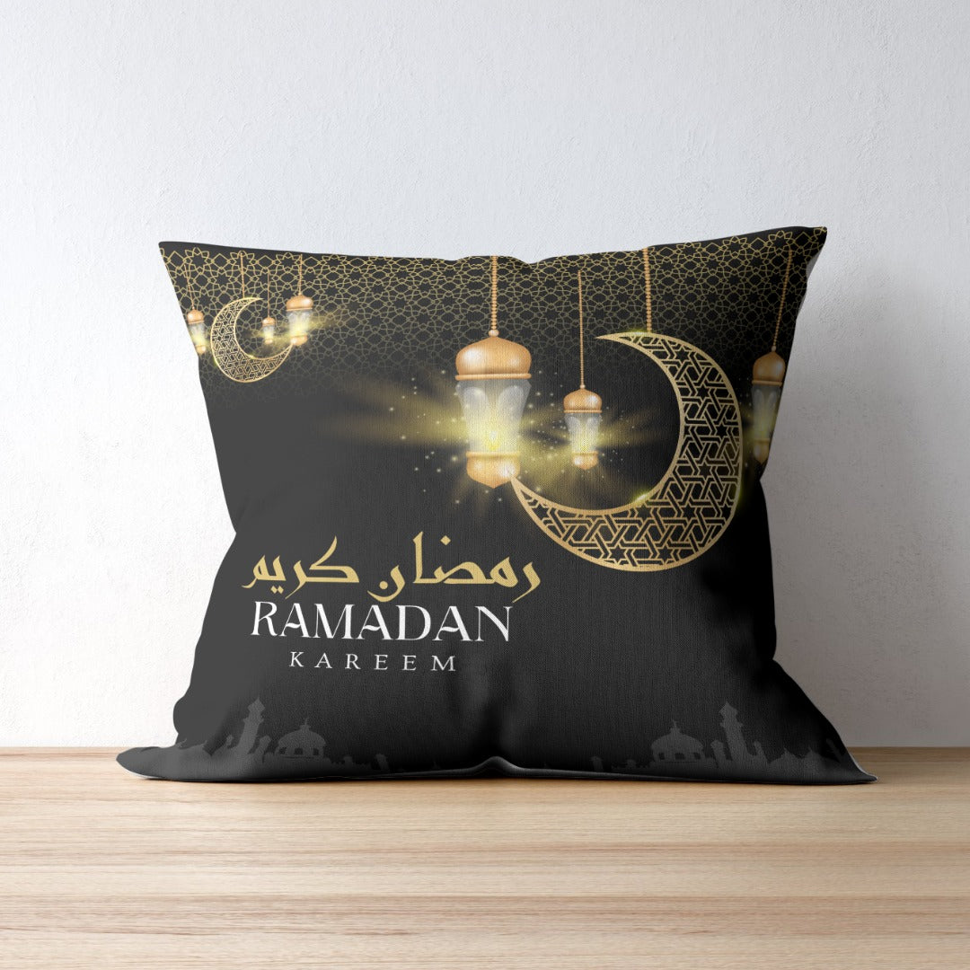 Dinzio Living Lounge Dining Drawing Room Ramadan Kareem Home Decor Cushion Covers (Pack of 2)