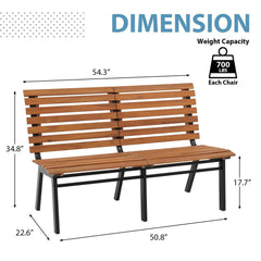 Jooloa Wood Garden Patio Porch Chair Bench