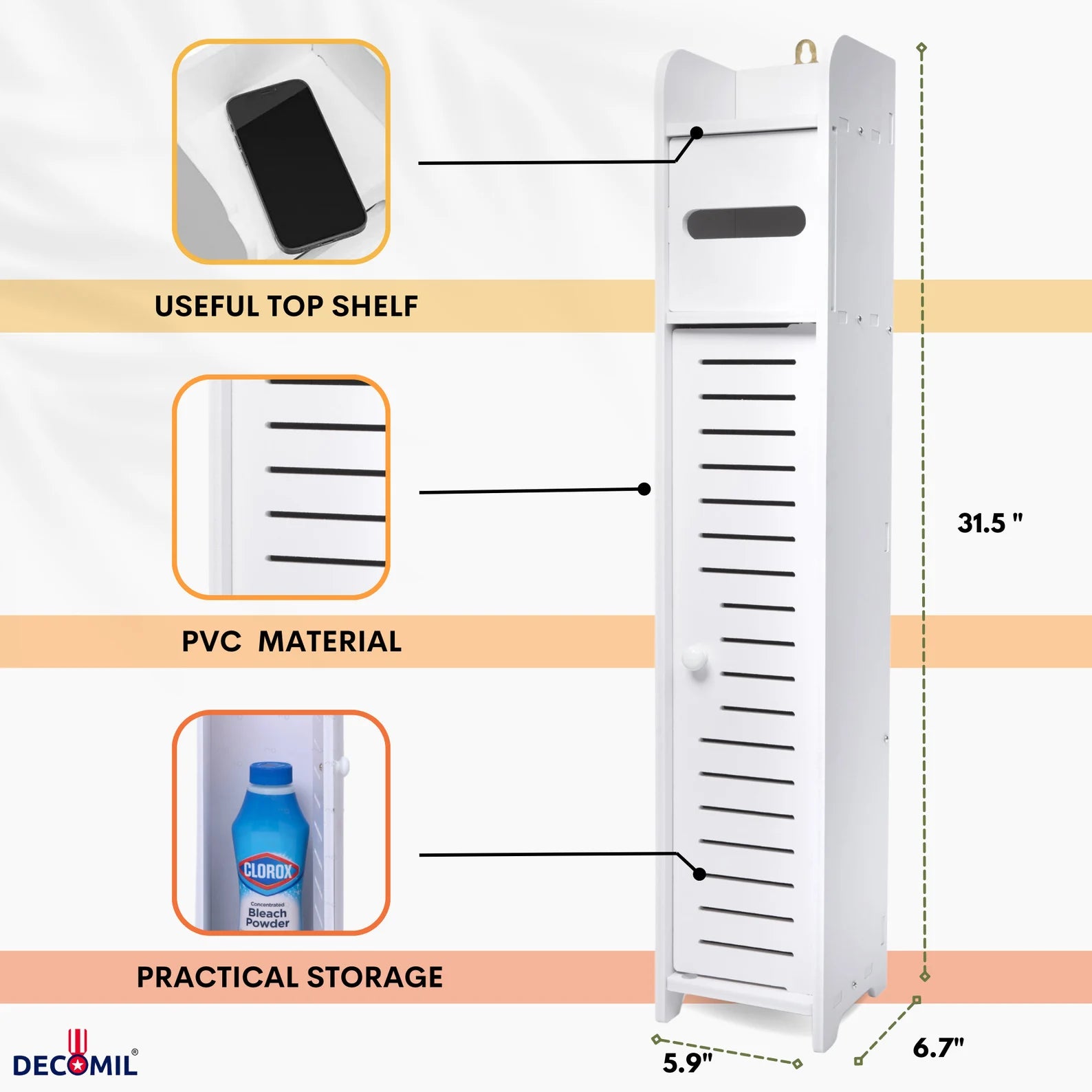 Tola Bathroom Tissue Tower Organizer Rack