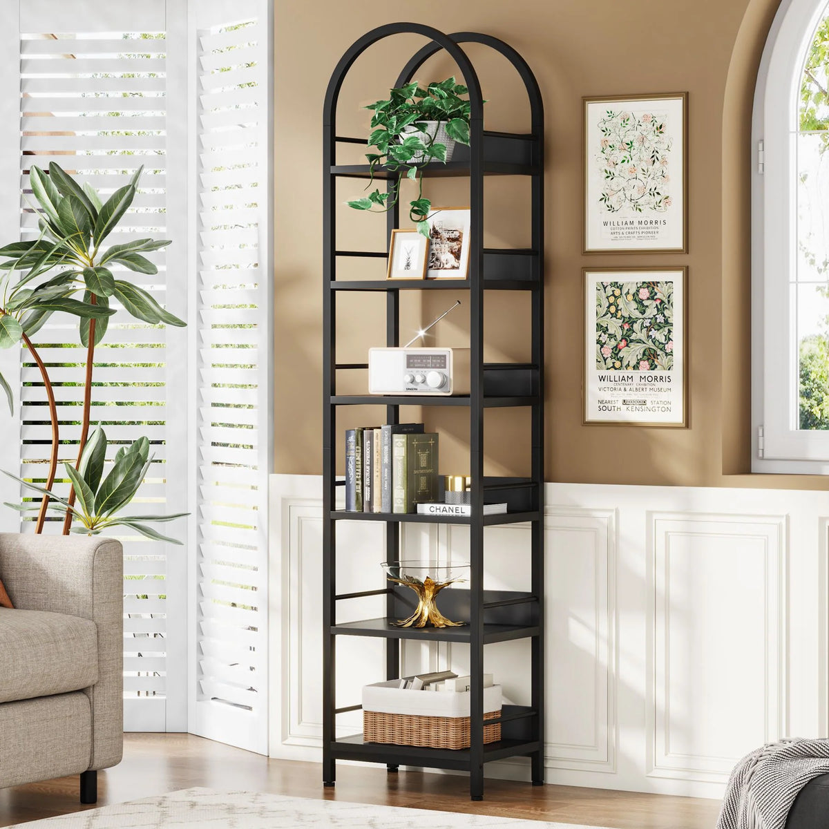 Rodeo Narrow Arched Display Shelf Bookcase Organizer Rack