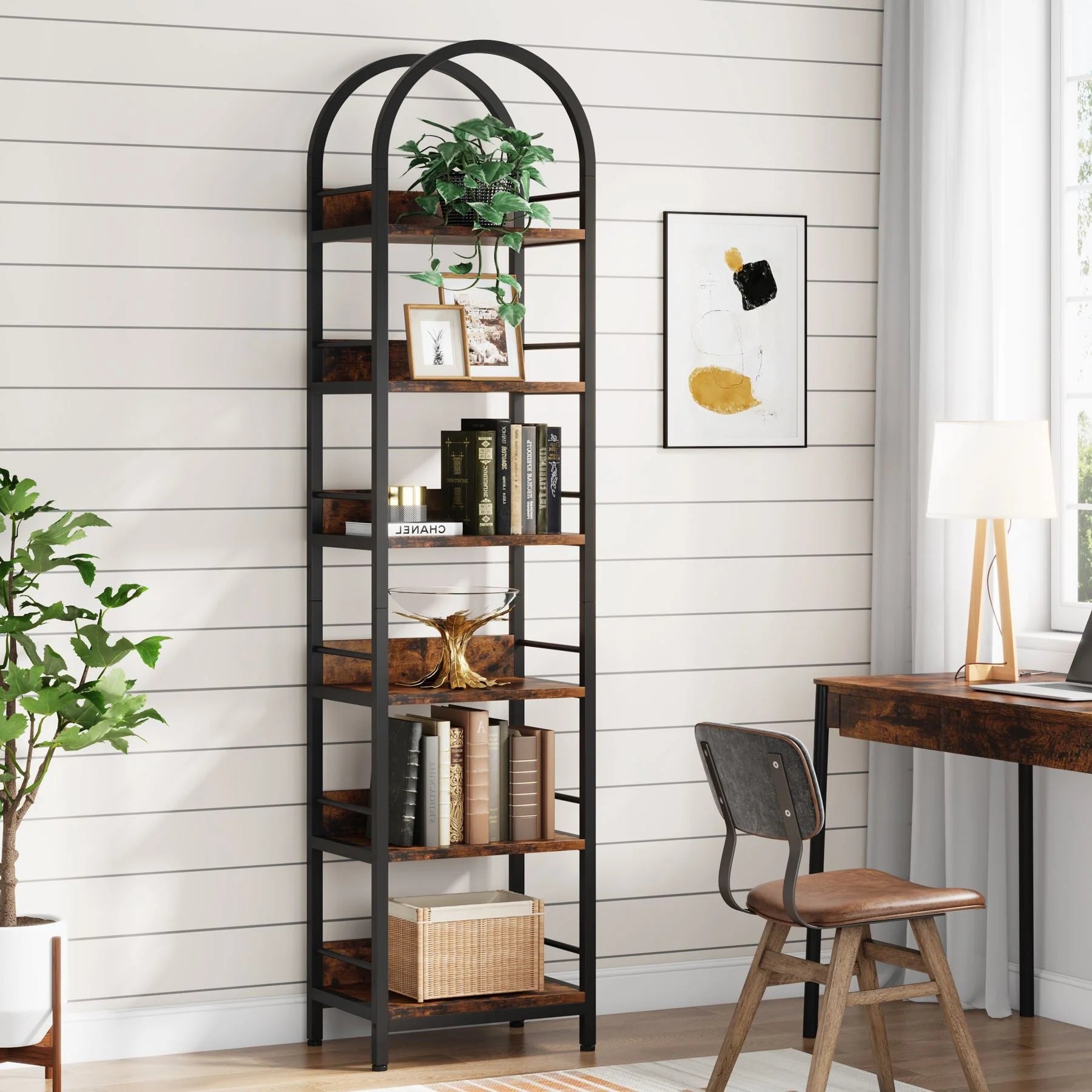 Rodeo Narrow Arched Display Shelf Bookcase Organizer Rack