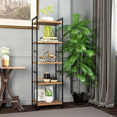 Industrial Style Ladder Bookcase Kitchen Rack (5 Tier) - waseeh.com