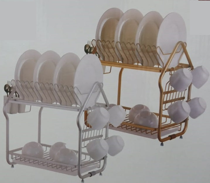 Draining Chrome Dish Rack (2 Tier) - waseeh.com