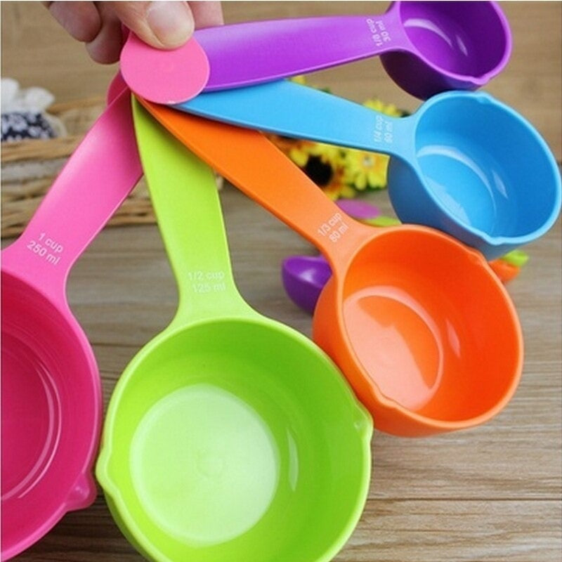 6Pcs/set Measuring Spoons Kitchen Measuring Cup Rainbow Color Stackable  Combination Baking Spoon Kitchen Baking Measuring Tools
