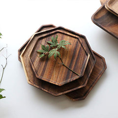 Renawe Octagon Wooden Platter Kitchen Serving Tray - waseeh.com