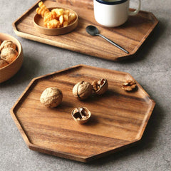 Renawe Octagon Wooden Platter Kitchen Serving Tray - waseeh.com