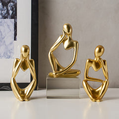 Thinker Men sculpture Decor (set of 3) - waseeh.com