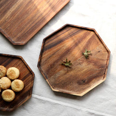 Renawe Octagon Wooden Platter Kitchen Serving Tray - waseeh.com