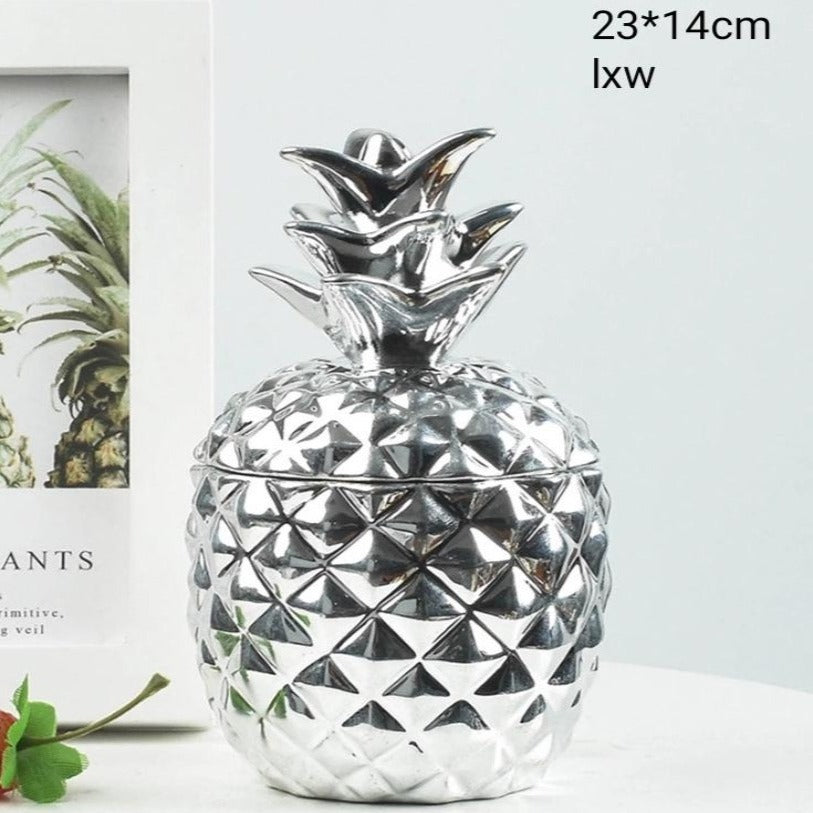 Pineapple Jar Decor (Silver-Golden) - waseeh.com