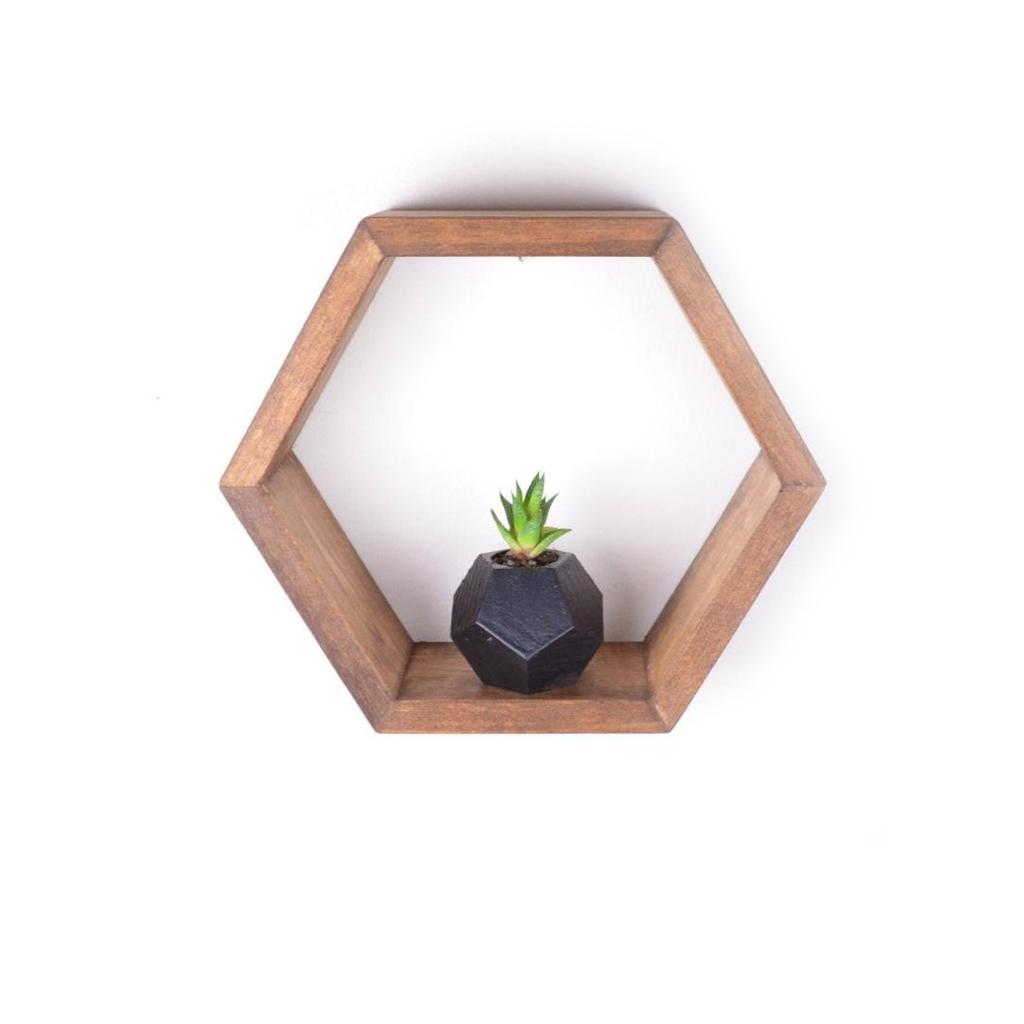 Hexagonal Wooden Shelves - waseeh.com