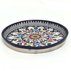 Round Dish-Blue pottery - waseeh.com