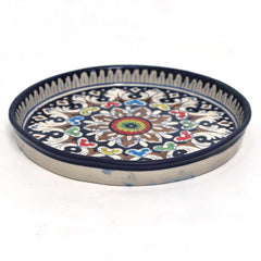 Round Dish-Blue pottery - waseeh.com